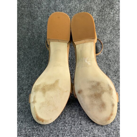 Steve Madden Shoes Women's 9M Tan Block Heels w/Ankle Strap Open Toe - Picture 4 of 14